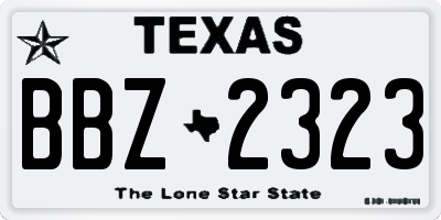 TX license plate BBZ2323