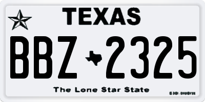TX license plate BBZ2325