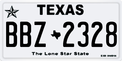 TX license plate BBZ2328