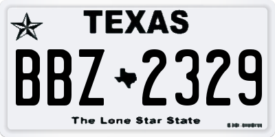 TX license plate BBZ2329