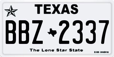 TX license plate BBZ2337