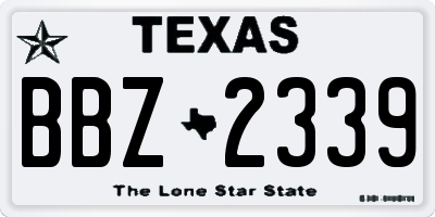 TX license plate BBZ2339