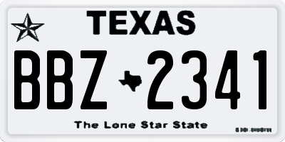 TX license plate BBZ2341