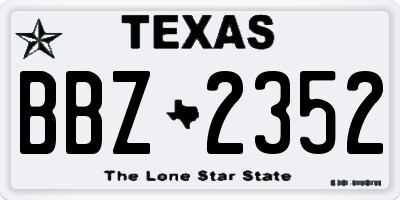 TX license plate BBZ2352