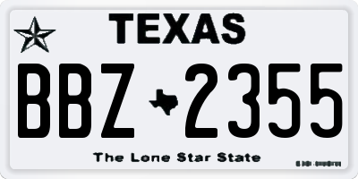 TX license plate BBZ2355