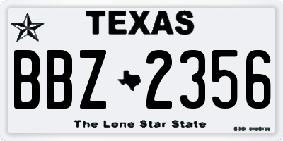 TX license plate BBZ2356