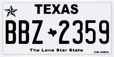 TX license plate BBZ2359