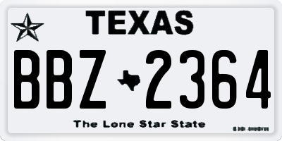 TX license plate BBZ2364