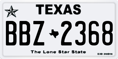 TX license plate BBZ2368