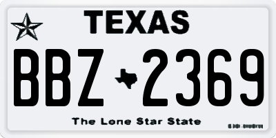 TX license plate BBZ2369