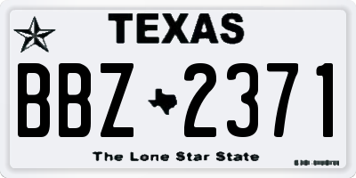 TX license plate BBZ2371