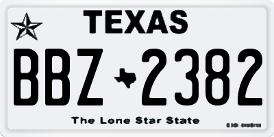 TX license plate BBZ2382