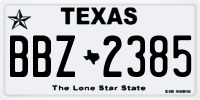 TX license plate BBZ2385