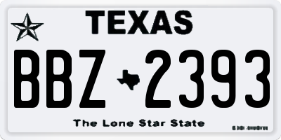 TX license plate BBZ2393