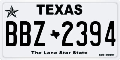 TX license plate BBZ2394