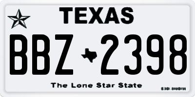 TX license plate BBZ2398