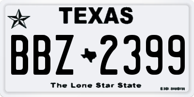 TX license plate BBZ2399