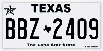 TX license plate BBZ2409