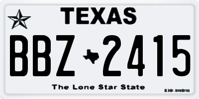 TX license plate BBZ2415