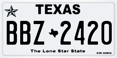 TX license plate BBZ2420