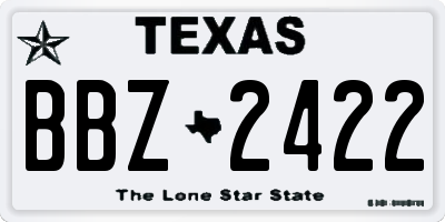 TX license plate BBZ2422