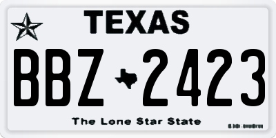TX license plate BBZ2423
