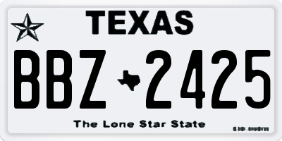 TX license plate BBZ2425