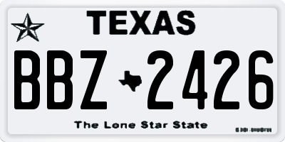 TX license plate BBZ2426