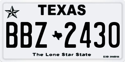 TX license plate BBZ2430
