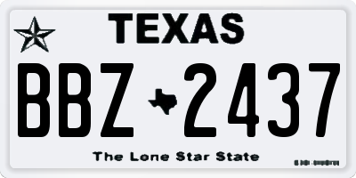 TX license plate BBZ2437