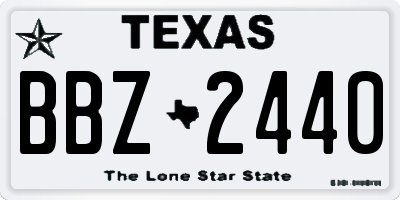 TX license plate BBZ2440