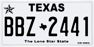 TX license plate BBZ2441