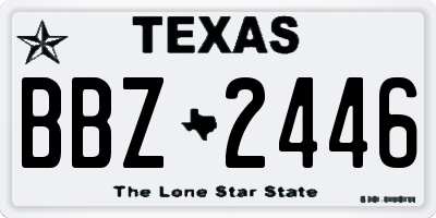 TX license plate BBZ2446