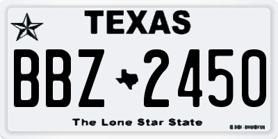 TX license plate BBZ2450