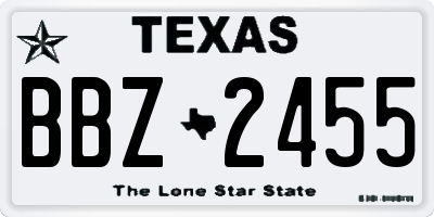 TX license plate BBZ2455