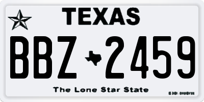TX license plate BBZ2459