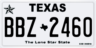 TX license plate BBZ2460