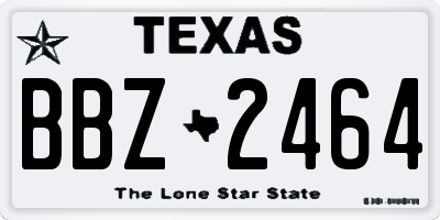 TX license plate BBZ2464