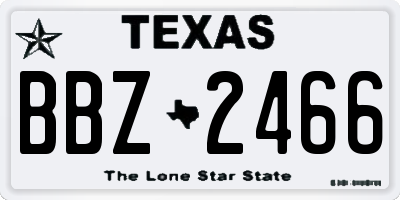 TX license plate BBZ2466