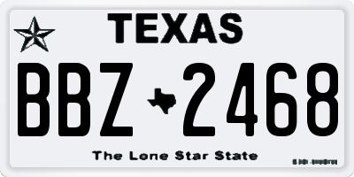 TX license plate BBZ2468