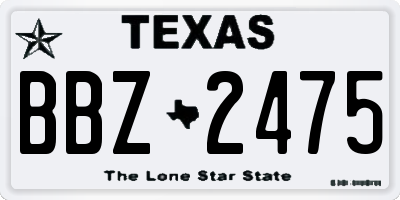 TX license plate BBZ2475