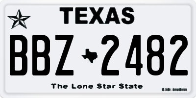TX license plate BBZ2482