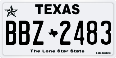 TX license plate BBZ2483