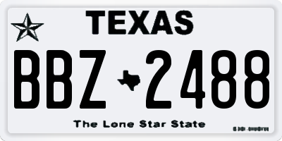 TX license plate BBZ2488