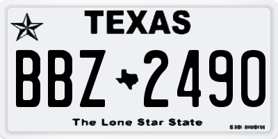 TX license plate BBZ2490