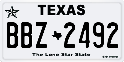 TX license plate BBZ2492