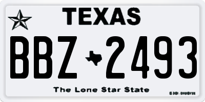 TX license plate BBZ2493