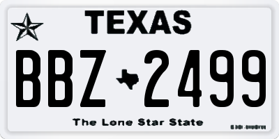 TX license plate BBZ2499