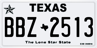 TX license plate BBZ2513