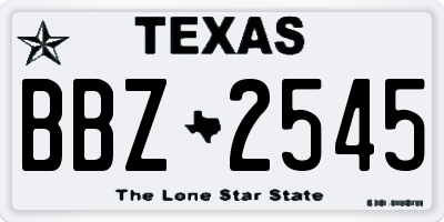 TX license plate BBZ2545